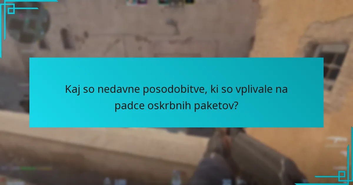 Kaj so nedavne posodobitve, ki so vplivale na padce oskrbnih paketov?