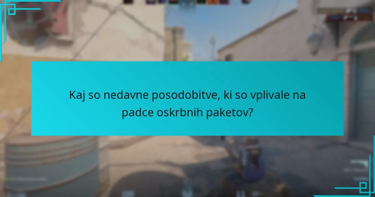 Kaj so nedavne posodobitve, ki so vplivale na padce oskrbnih paketov?