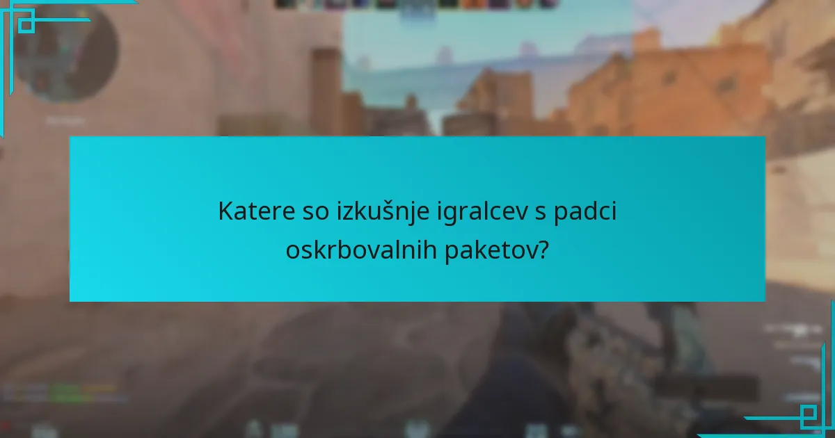 Katere statistične podatke imamo o padcih oskrbovalnih paketov?