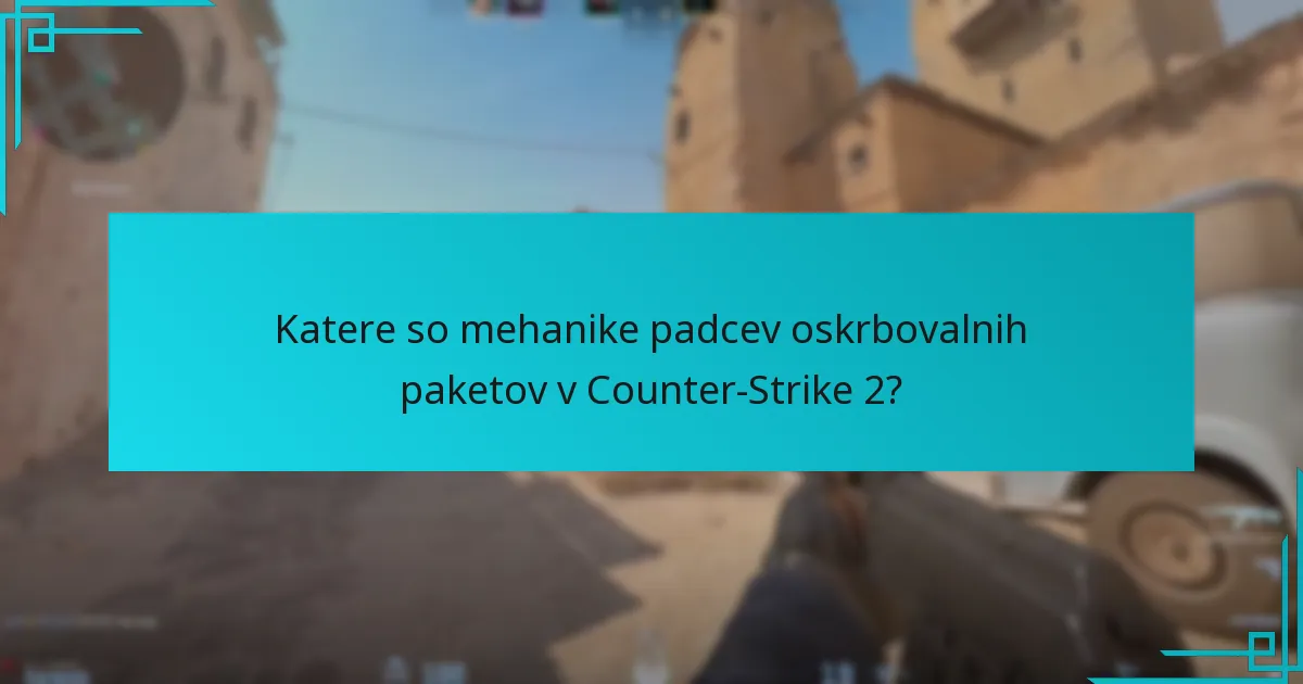 Katere vizualne pomoči lahko pomagajo razumeti padce oskrbovalnih paketov?