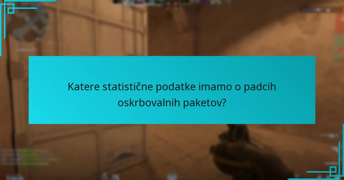Katere statistične podatke imamo o padcih oskrbovalnih paketov?