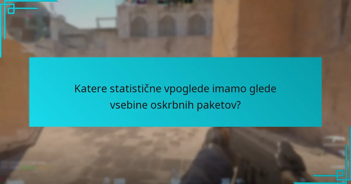 Katere statistične vpoglede imamo glede vsebine oskrbnih paketov?