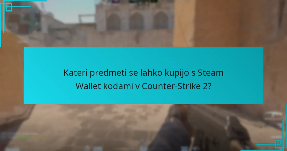 Kateri predmeti se lahko kupijo s Steam Wallet kodami v Counter-Strike 2?